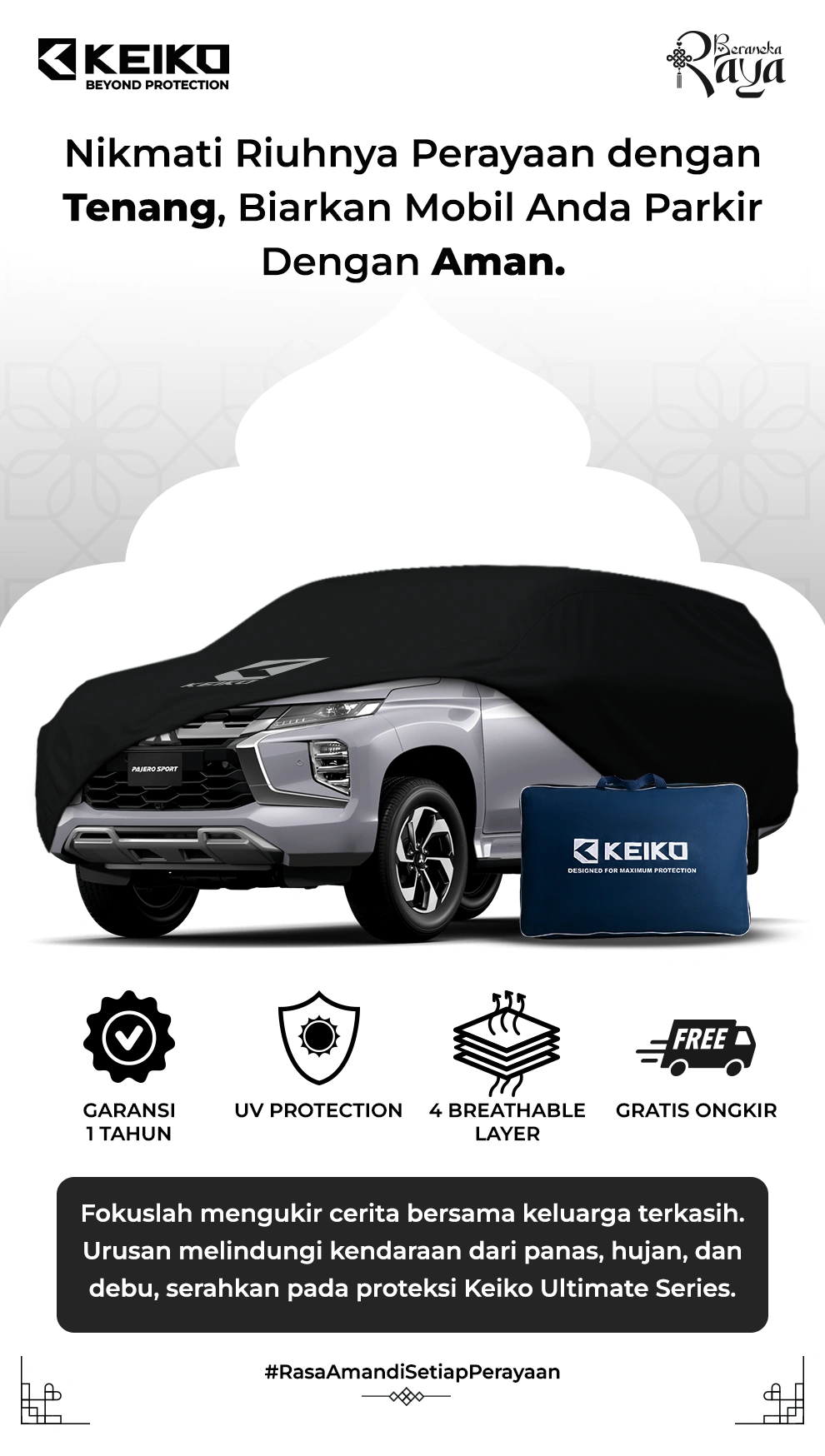 cover mobil keiko, cover mobil keiko terbaik, harga cover mobil keiko, cover mobil outdoor, cover mobil 4 lapis